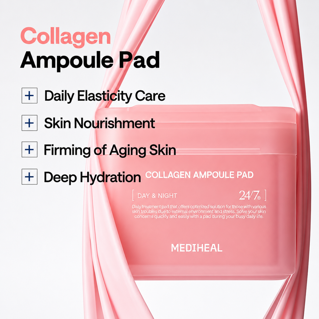 MEDIHEAL Collagen Ampoule Pad — 170ml / 100 pads
