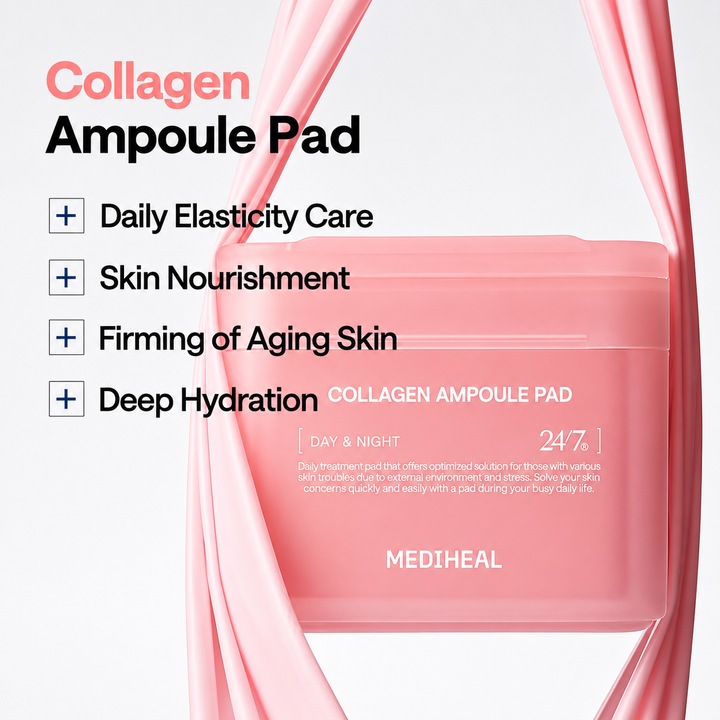 MEDIHEAL Collagen Ampoule Pad — 170ml / 100 pads