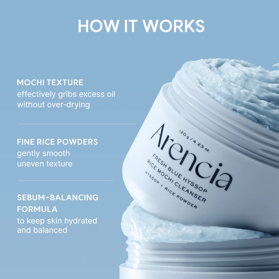 Arencia Fresh Blue Hyssop Rice Mochi Cleanser — 120g