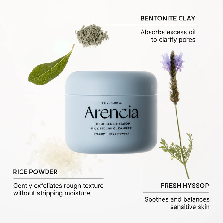 Arencia Fresh Blue Hyssop Rice Mochi Cleanser — 120g