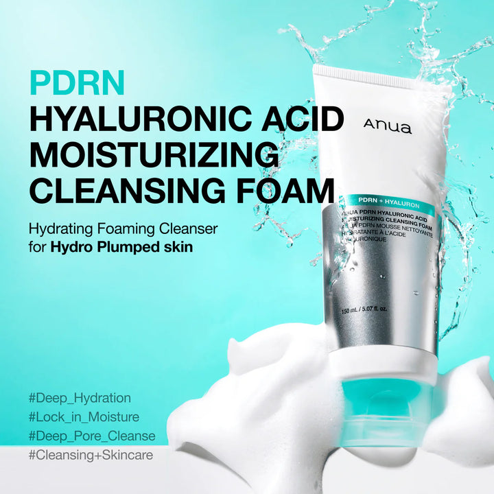 Anua PDRN Hyaluronic Acid Moisturizing Cleansing Foam — 150ml