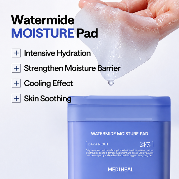 MEDIHEAL Watermide Toner Pad — 170ml / 100 pads
