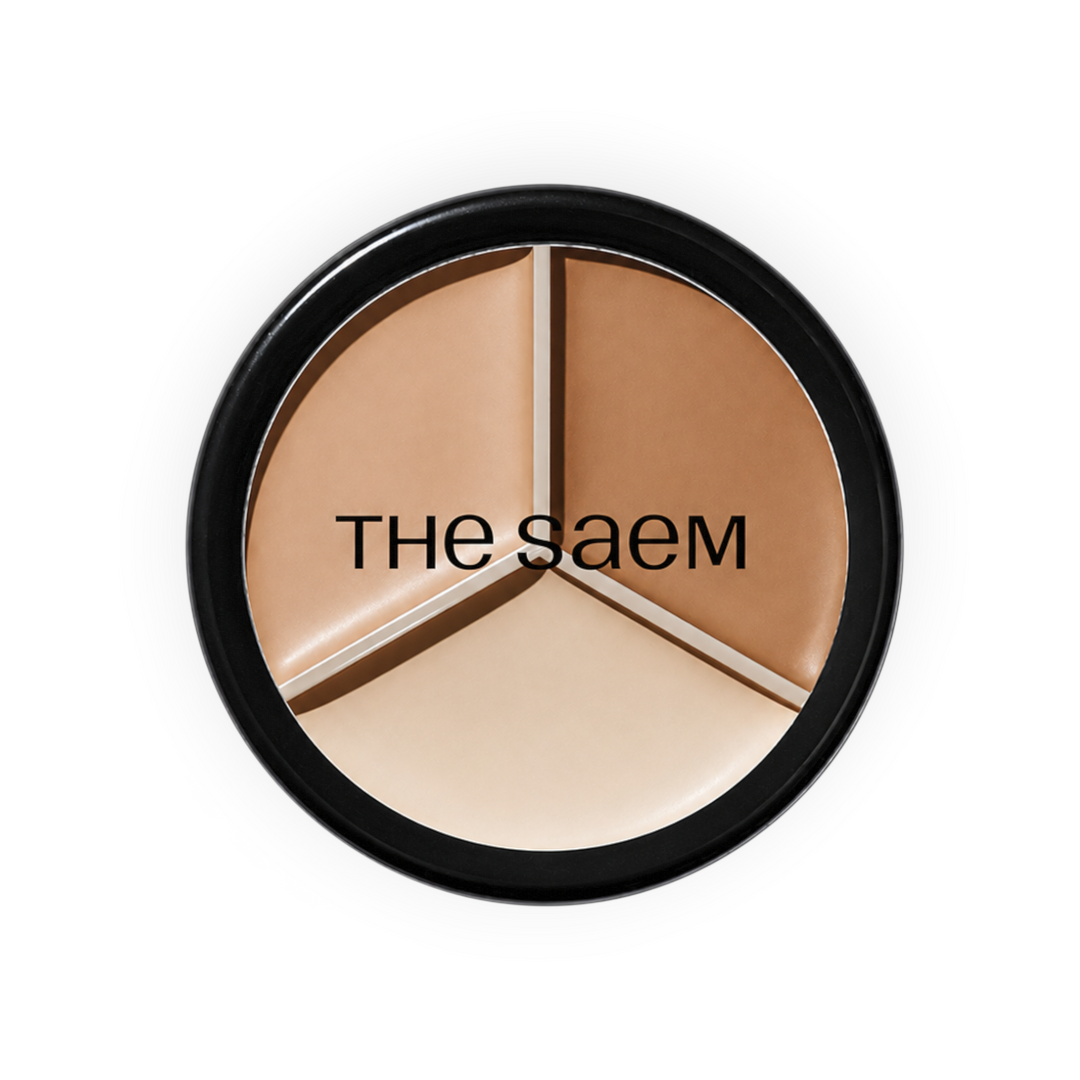 THE SAEM Cover Perfection Triple Pot Concealer — 02 Contour Beige – 13.5g
