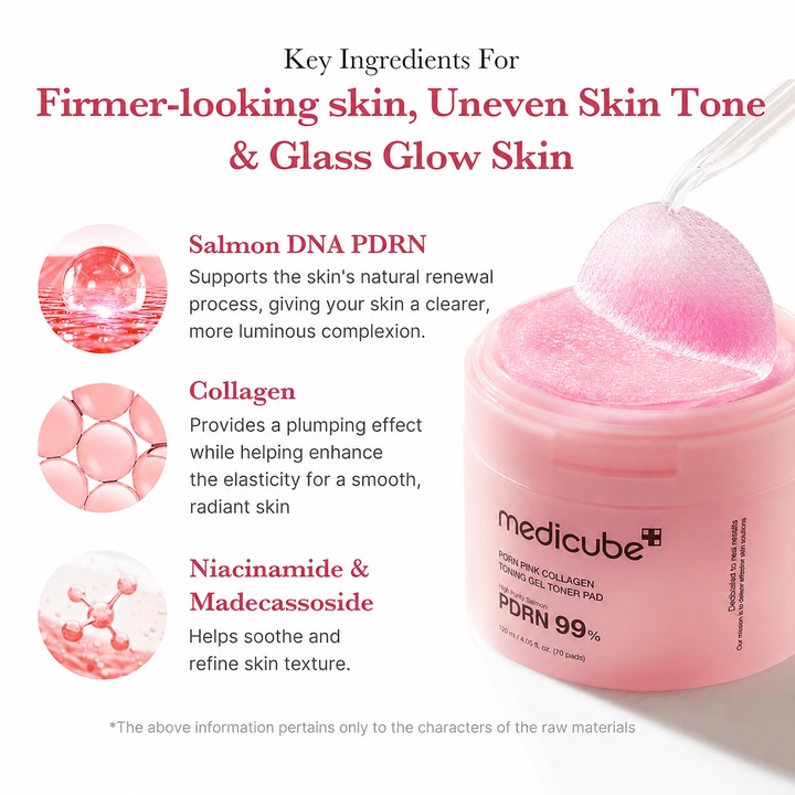 Medicube PDRN Pink Collagen Toning Gel Toner Pad — 120ml (70pcs)